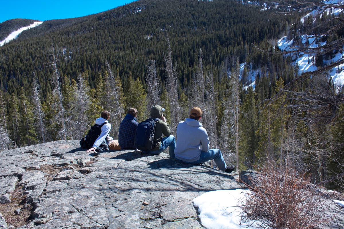 Zach Vivian and his buddies on a hike near Nederland, Colorado